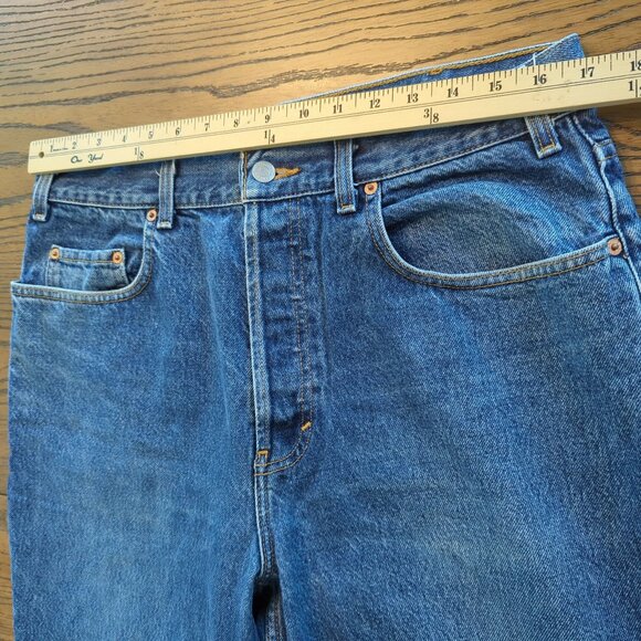 Vintage 90s GAP Blue Jeans Easy Fit 36x28 Button Fly 100% Cotton Denim - Picture 12 of 16